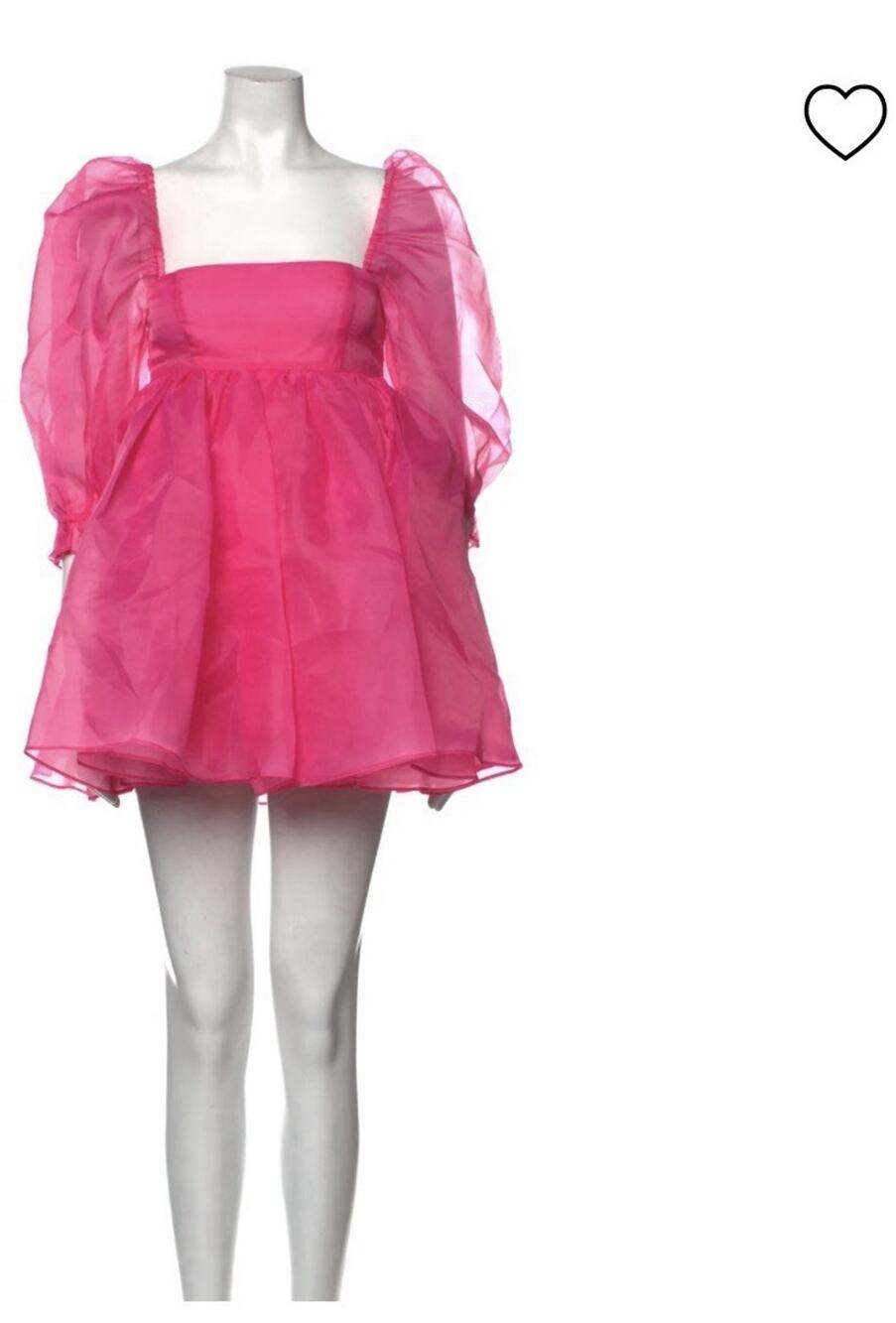 NWT Barbiecore Hot pink Organza babydoll mini dress sz med Romantic dopamine